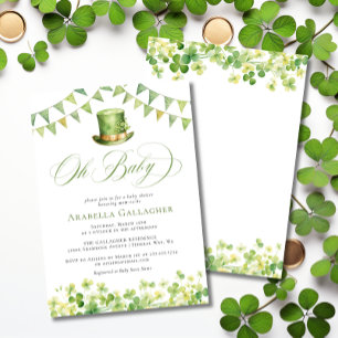 Oh Baby St. Patrick’s Day Green Baby Shower  Invitation