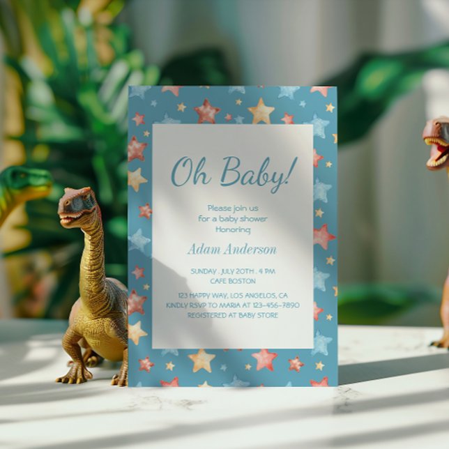 Oh Baby! Starry Sky Baby Shower - Boy Baby Shower  Invitation (Creator Uploaded)