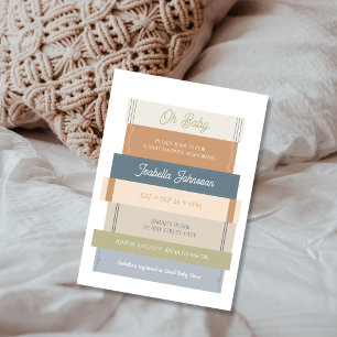 Oh Baby Storybook Stack Book Lover Baby Shower Invitation