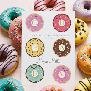 Oh Baby Sweet Cute Donut Sprinkle Girl Baby Shower Invitation