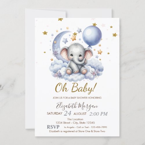  Oh Baby Teddy Bear Baby Shower  Invitation