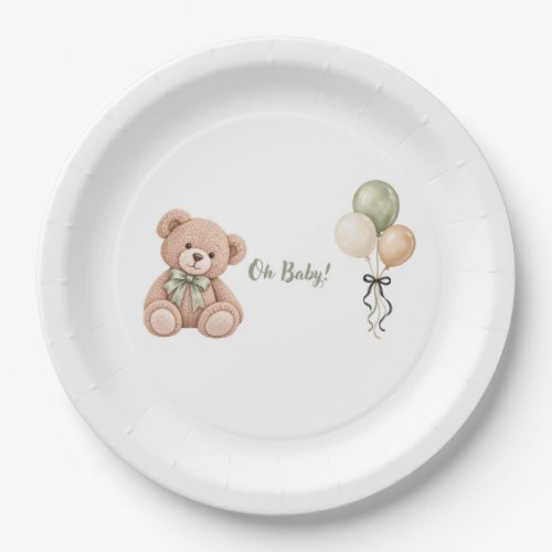 Oh Baby! Teddy Bear Baby Shower Paper Plates
