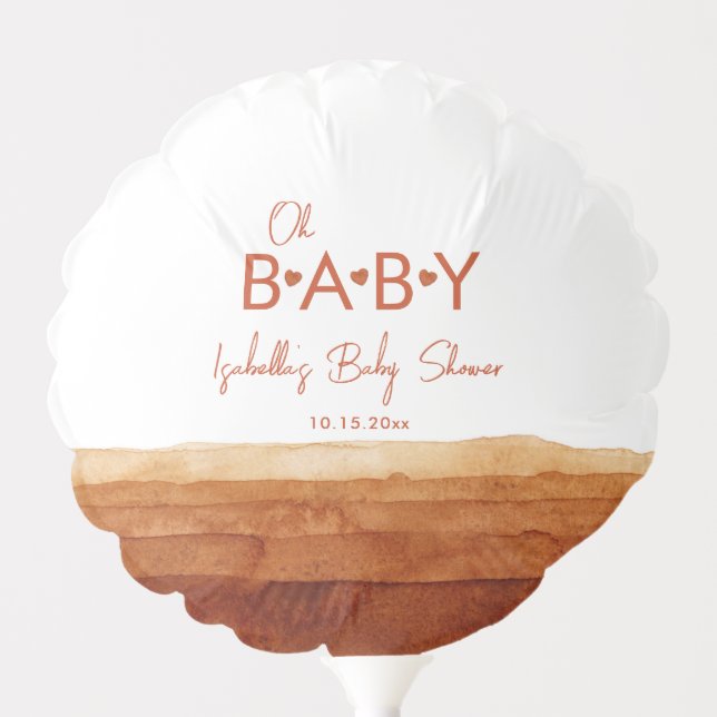 Oh Baby Terracotta Baby Shower  Balloon (Front)