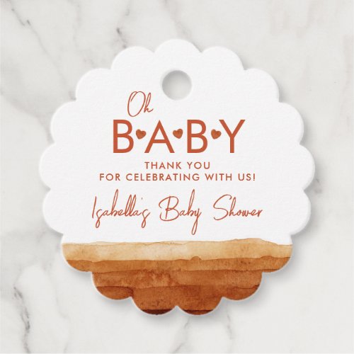 Oh Baby Terracotta Baby Shower Thank You Favor Tags