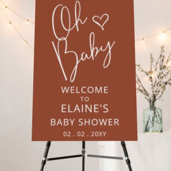 Oh Baby Terracotta Gender Neutral Baby Shower Foam Board by Invitationboutique at Zazzle