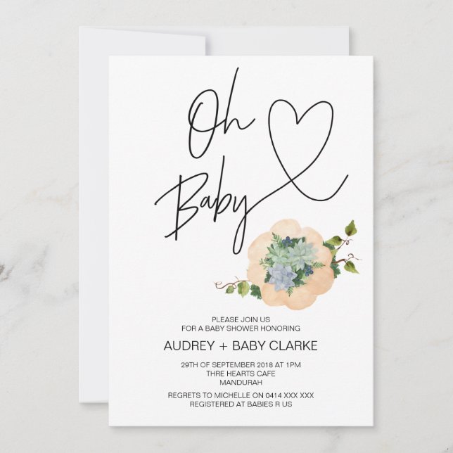 Oh Baby Thanksgiving Fall Holiday Baby Shower Invitation (Front)