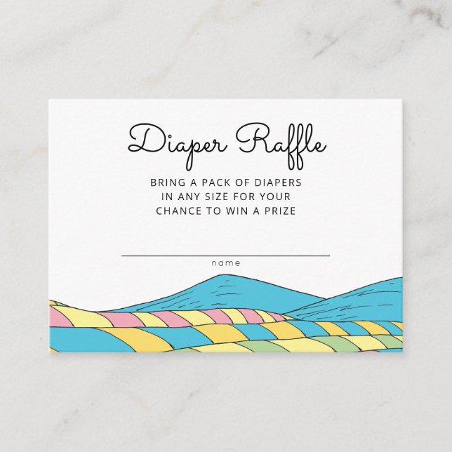 Oh, Baby, the Places You'll Go Baby Diaper Raffle Enclosure Card (Front)