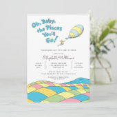 Oh, Baby, the Places You'll Go Boy Baby Shower Invitation (Standing Front)