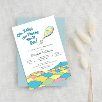 Oh  Baby  The Places You'll Go Boy Baby Shower Invitation by DrSeussShop at Zazzle
