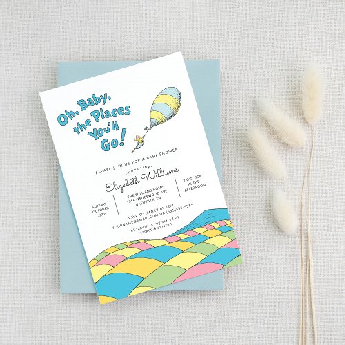 Oh Baby the Places Youll Go Boy Baby Shower Invitation