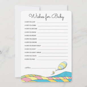 Oh, Baby, the Places You'll Go - Boy Baby Wishes Note Card