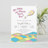 Oh, Baby, the Places You'll Go Girl Baby Shower Invitation (Standing Front)