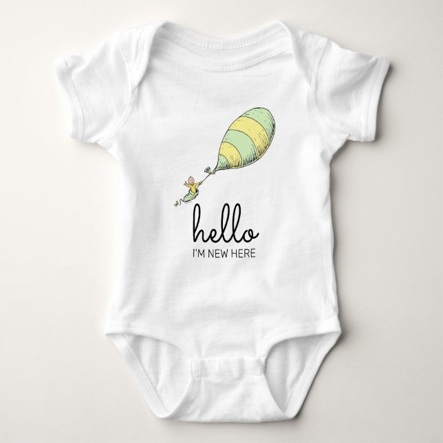 Oh, Baby the Places You'll Go | Hello I'm New Here Baby Bodysuit (Front)