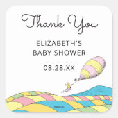 Oh, Baby, the Places You'll Go! Shower Thank You S Square Sticker (Front)
