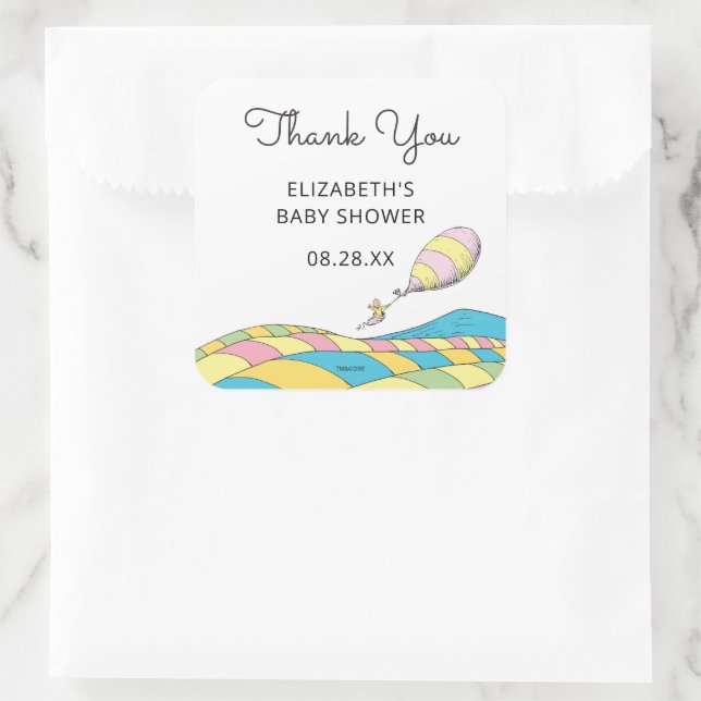 Oh, Baby, the Places You'll Go! Shower Thank You S Square Sticker (Bag)