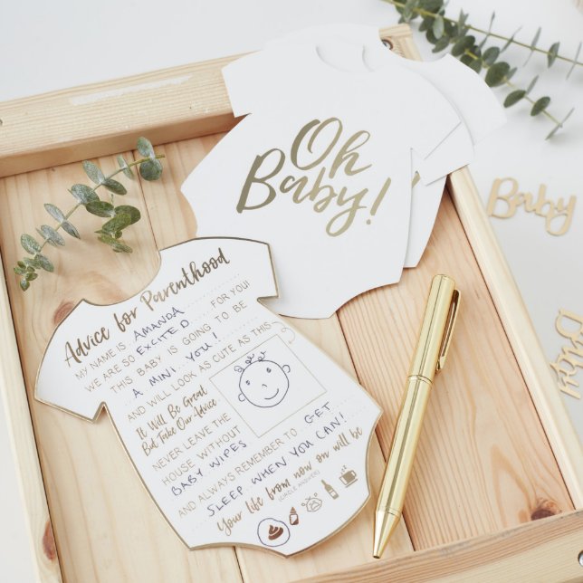 Oh Baby Themed Baby Shower Advice Cards (Front)