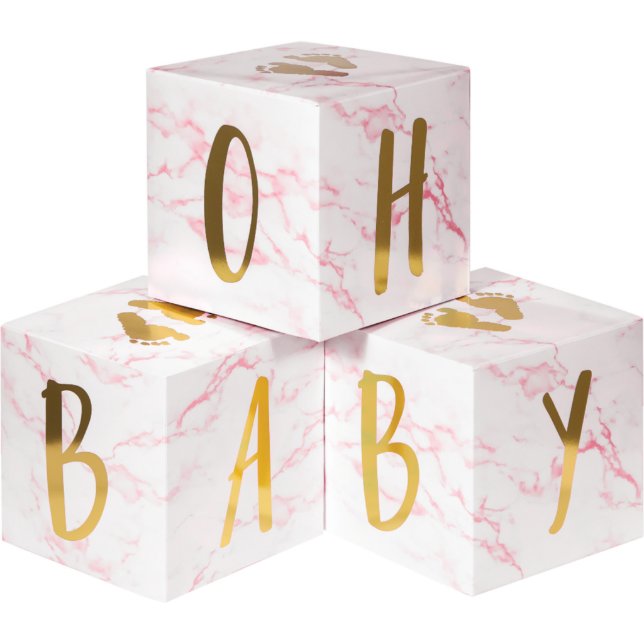 Oh Baby Themed Baby Shower Alphabet Blocks (Front)