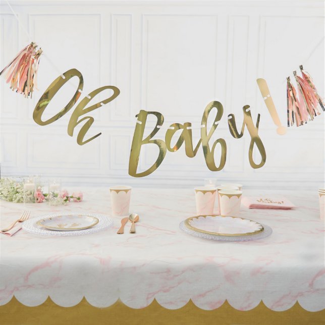 Oh Baby Themed Baby Shower Banner Decoration (Front)