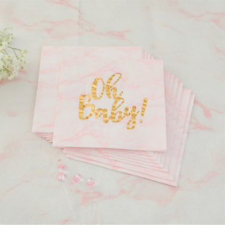 Oh Baby Themed Baby Shower Luncheon Napkins