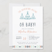 Oh Baby Tribal TeePee Adventure Begins Baby Shower Invitation (Front)
