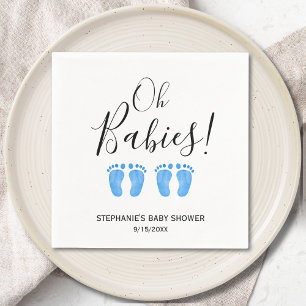 Oh Baby Twin Boys' Baby Shower Napkins