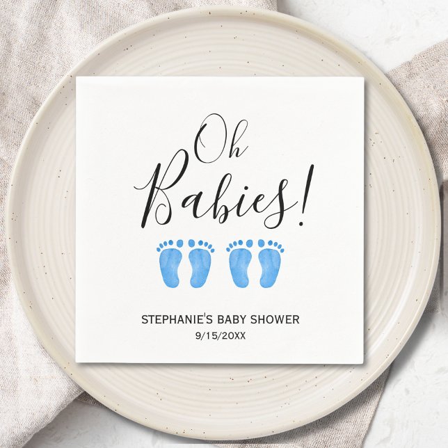 Oh Baby Twin Boys' Baby Shower Napkins (Creator Uploaded)