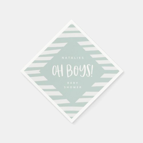 Oh baby Twin boys baby shower party Napkins