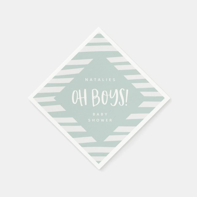 Oh baby! Twin boys baby shower party Napkins (Corner)