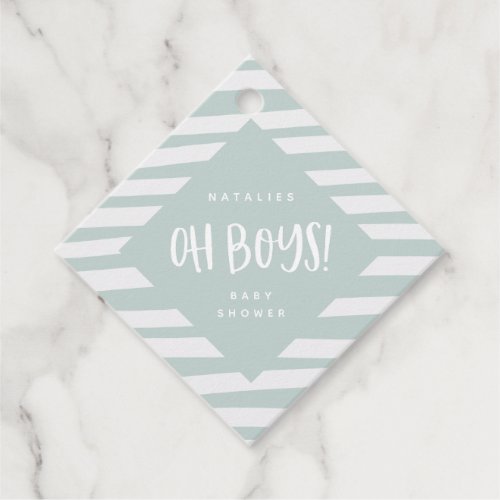 Oh baby Twin boys thank you favour gift tag