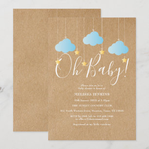 Oh Baby Twinkle Twinkle Baby Boy Shower / Sprinkle Invitation