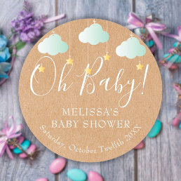 Oh Baby Twinkle Twinkle Baby Shower / Sprinkle Classic Round Sticker