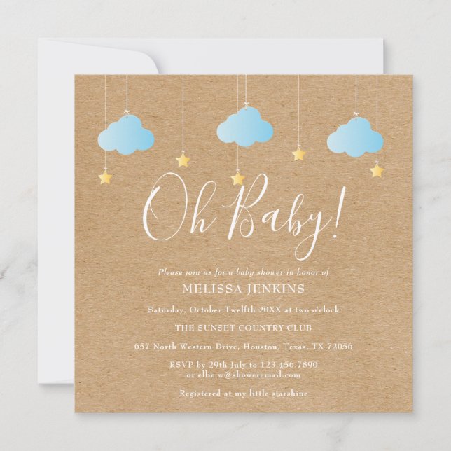 Oh Baby Twinkle Twinkle Baby Shower / Sprinkle Invitation (Front)