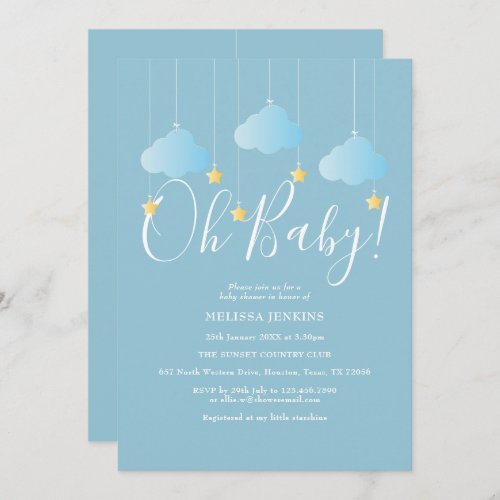 Oh Baby Twinkle Twinkle Baby Shower  Sprinkle Invitation