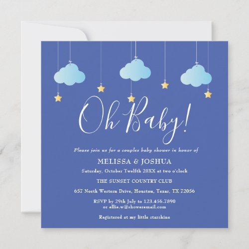 Oh Baby Twinkle Twinkle Couples Baby Shower Invitation