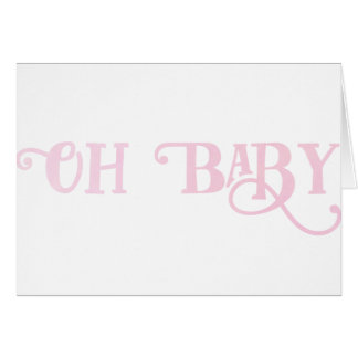 Oh Baby TYPOGRAPHY Pink Girly Girl Cards
