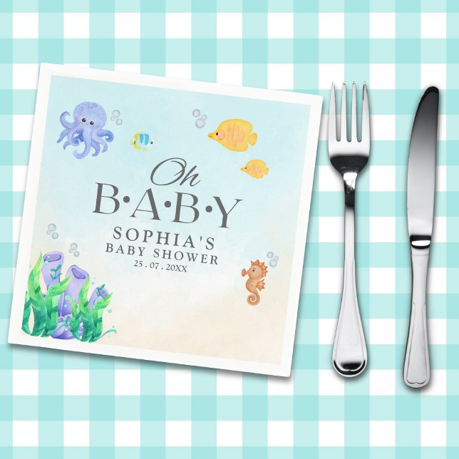 Oh Baby Under Sea Baby Shower Napkins (Creator Uploaded)