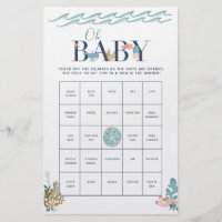 Oh Baby Under the Sea Baby Shower Bingo Game Flyer