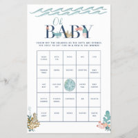 Oh Baby Under the Sea Baby Shower Bingo Game Flyer