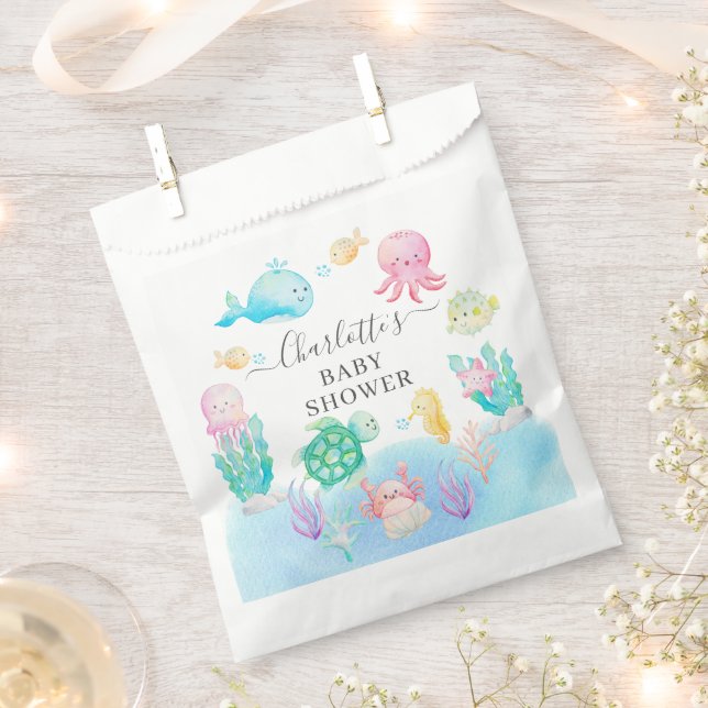 Oh Baby Under The Sea Baby Shower Favor Bag (Clipped)