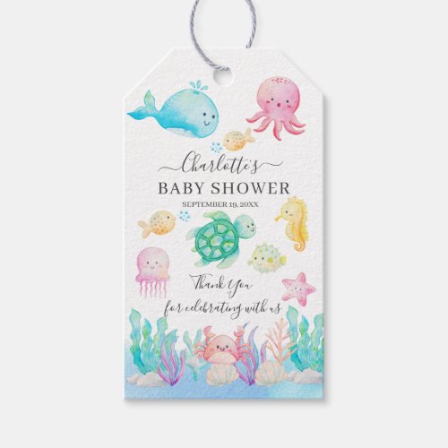 Oh Baby Under The Sea Baby Shower Gift Tags