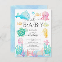 Oh Baby Under The Sea Baby Shower Invitation