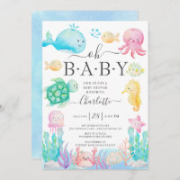 Oh Baby Under The Sea Baby Shower Invitation