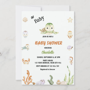 Oh Baby Under The Sea Baby Shower Invitation
