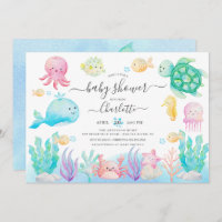 Oh Baby Under The Sea Baby Shower Invitation