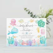 Oh Baby Under The Sea Baby Shower Invitation (Standing Front)