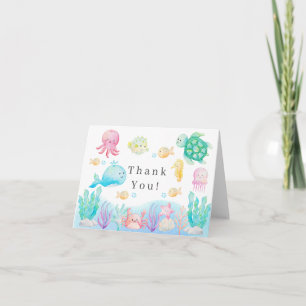 Oh Baby Under The Sea Baby Shower Letterpress Thank You Card