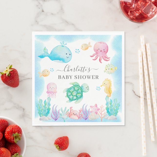 Oh Baby Under The Sea Baby Shower Napkins (Insitu)