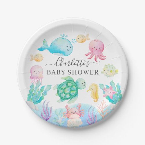 Oh Baby Under The Sea Baby Shower Paper Plates