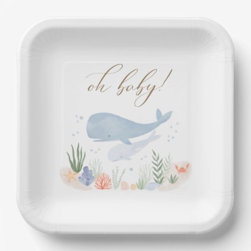 Oh Baby Under the Sea Baby Shower Paper Plates