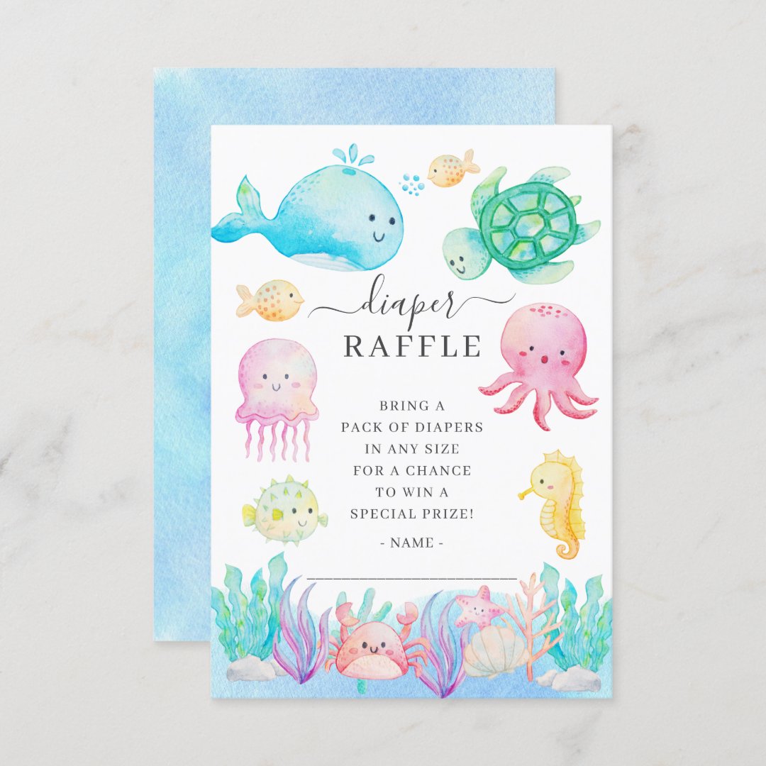 Oh Baby Under The Sea Diaper Raffle Invitation | Zazzle